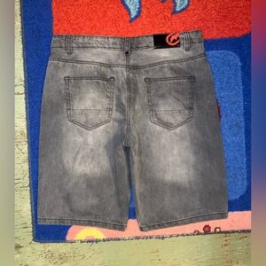 VTG Ecko Unltd Shorts Mens 34 Dark Gray Wash Denim Jean Shorts Y2K Baggy Skater